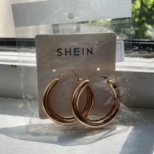 Brand new shein gold thick hoops, never worn